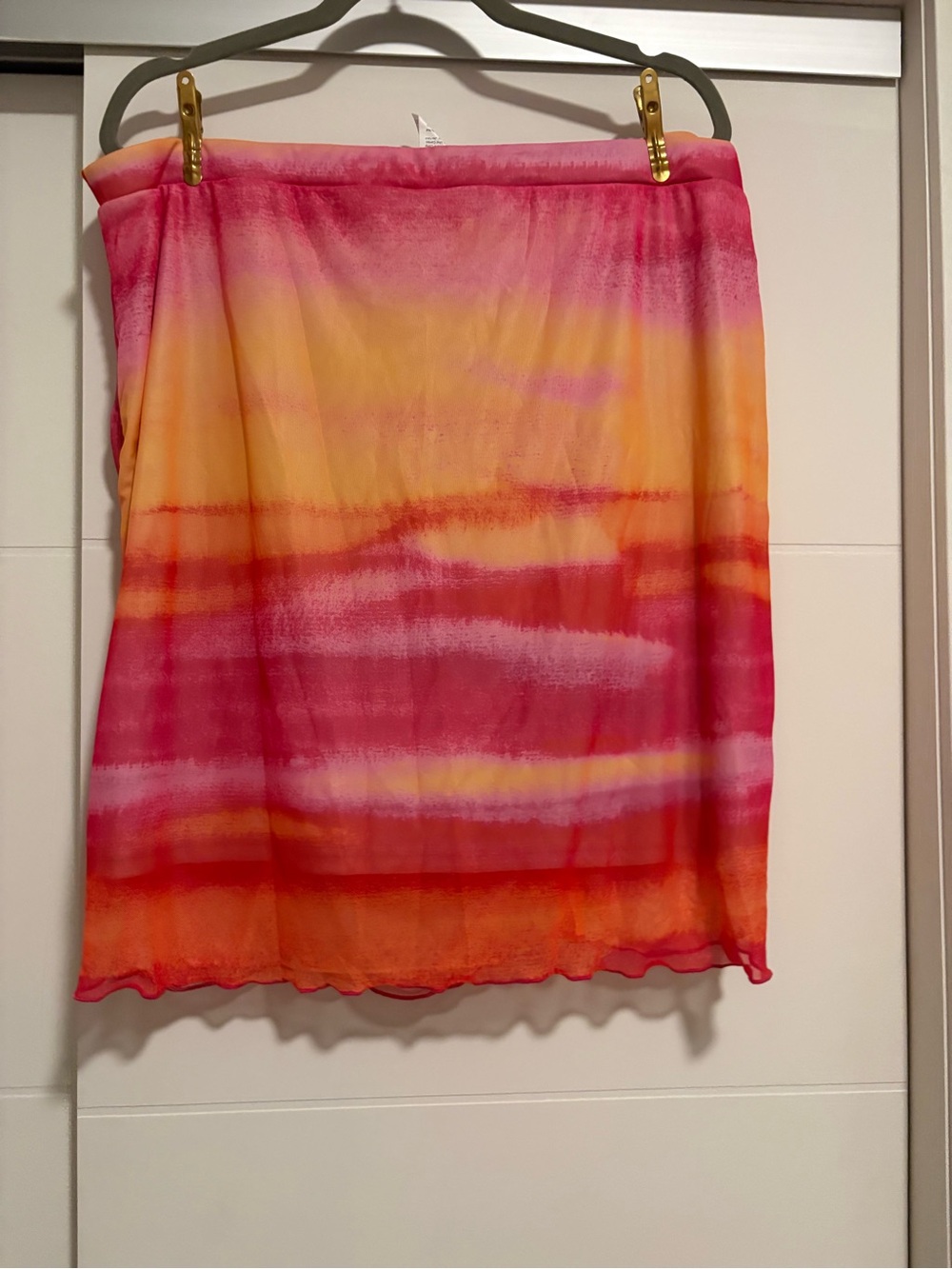 *4 for $30*Pink & Coral Tie-Dye Strapless Bandeau Top - Matching Mini Skirt - Picture 6 of 9